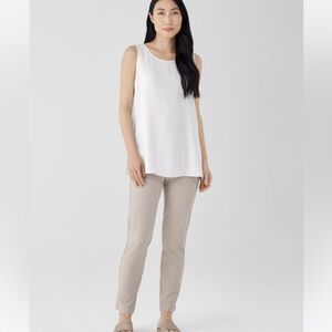 Eileen Fisher Stretch Slim Fit Crepe Pant Wheat